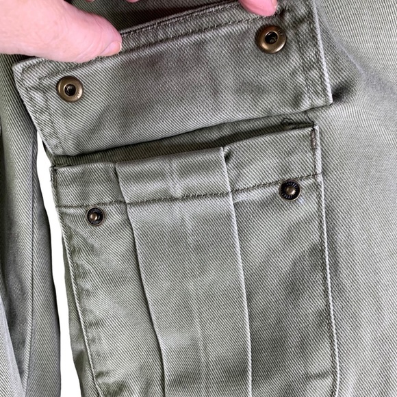 Jessica Simpson Fatigue Green Crop Denim Jacket Snaps & Zip Closure New Sz Small - Picture 16 of 16